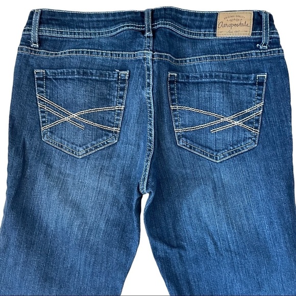 Aeropostale Chelsea boot cut blue denim jeans 5/6 short - Picture 4 of 8